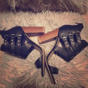 Ankle Wrap Chunky Sandal Heel